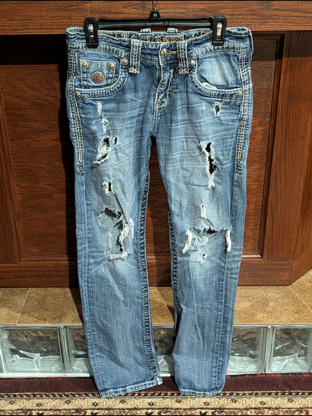Rock Revival Zed Straight Jeans Distressed